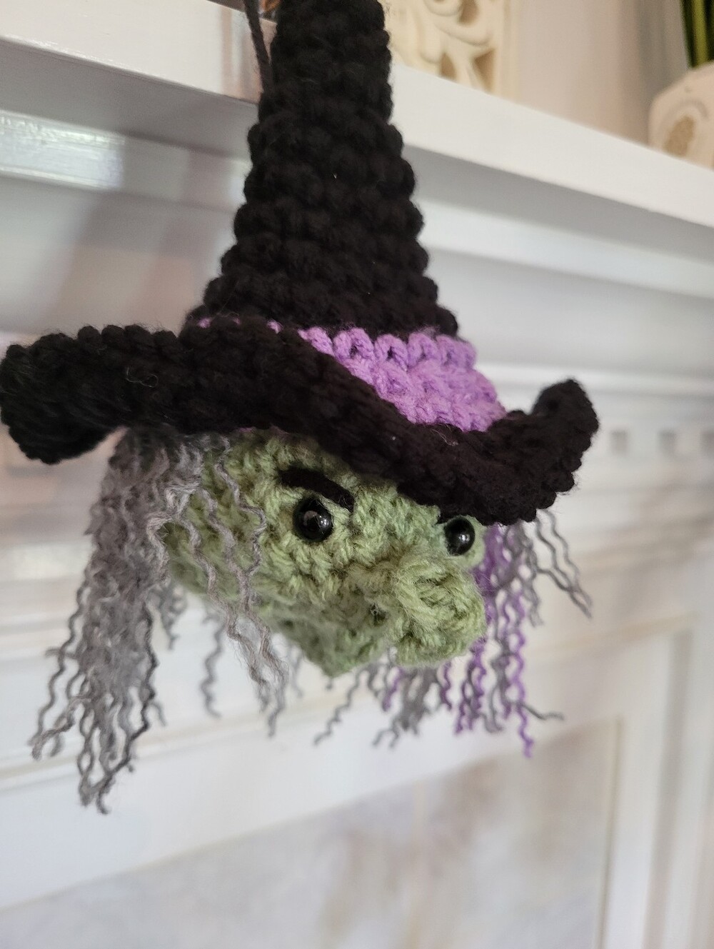Halloween Witch Dangler Purple Black Spooky Decoration Ornament Car House Wicked